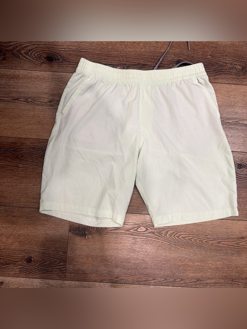adidas Men's Pale Green Elastic-Waist Athletic Shorts